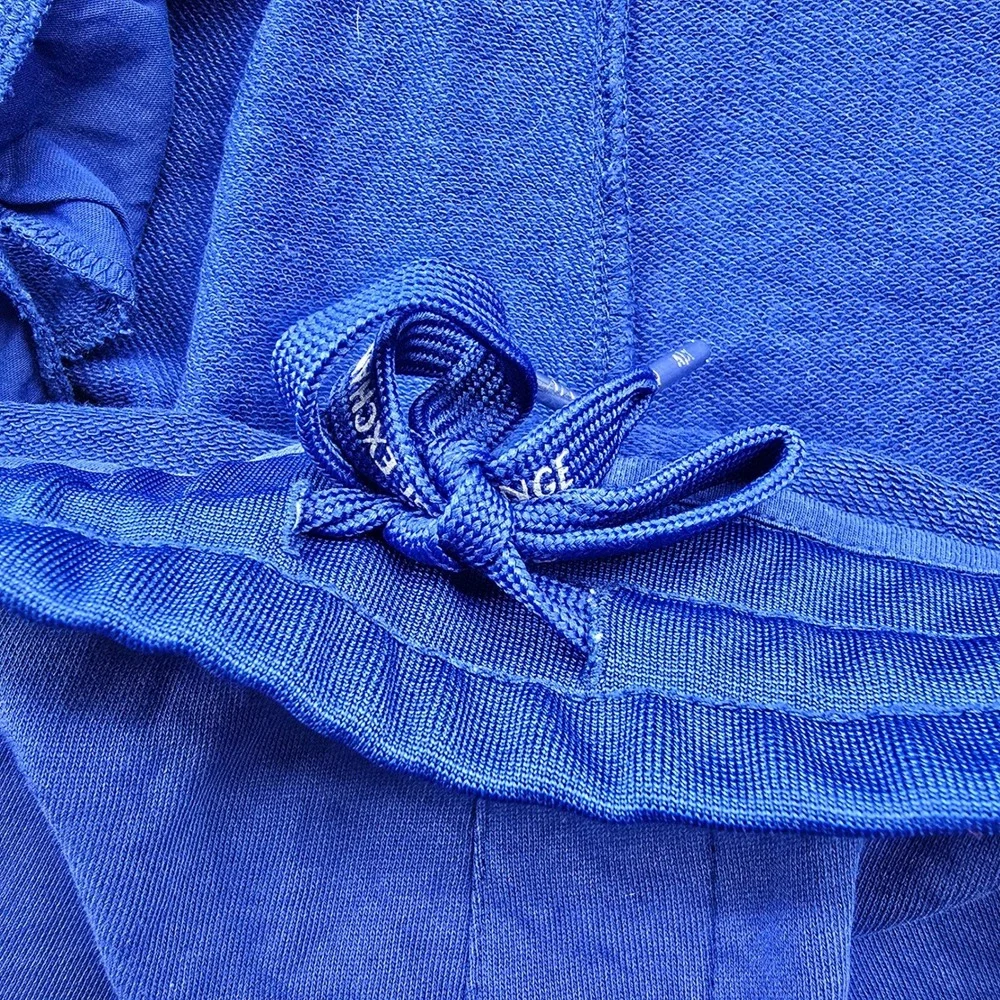 Armani Exchange Mens L Logo Sweat Shorts Blue Cotton Drawstring Pockets 6